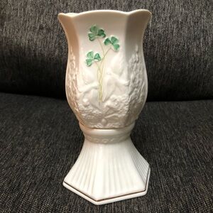 NIB Vintage Belleek Fairy Lamp Tealight Holder